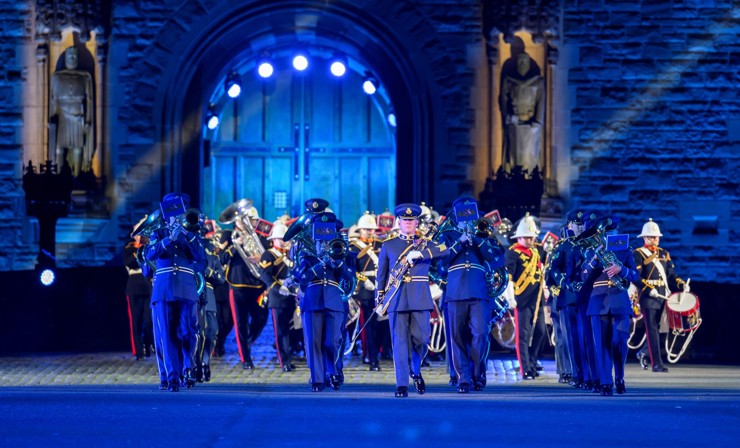 The Royal Air Force Massed Military Bands Performing in The Royal Edinburgh Military Tattoo Show Stories in 2023