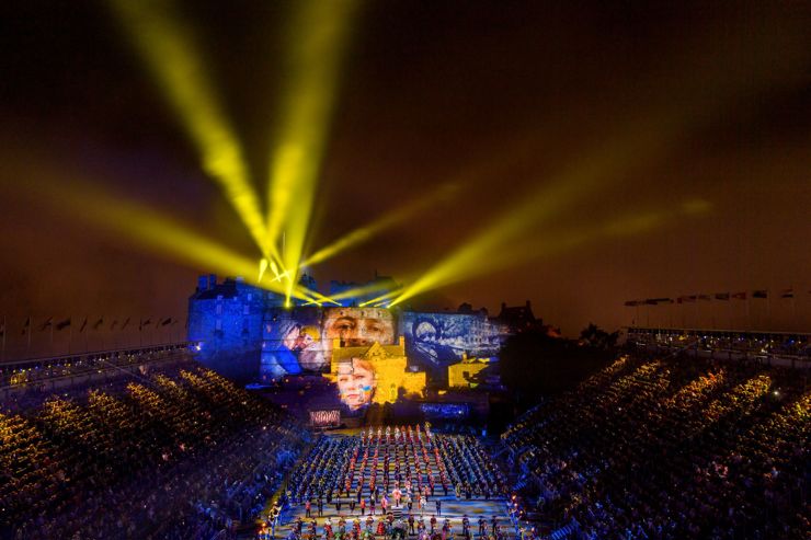 Projections at The Royal Edinburgh Military Tattoo 2022 Show Voices in Support of Ukraine