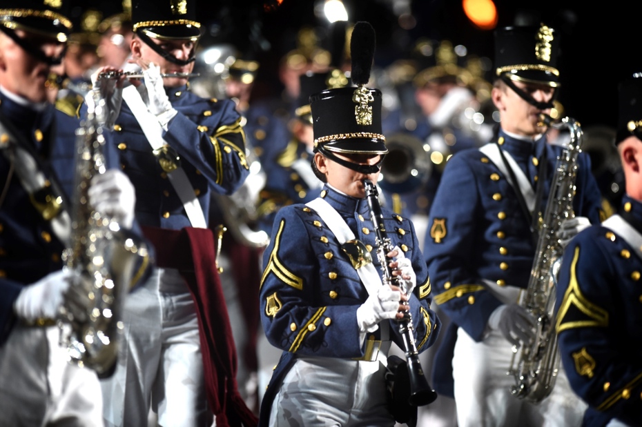 The Citadel Regimental Band And Pipes performs at The Royal Edinburgh Military Tattoo in 2024