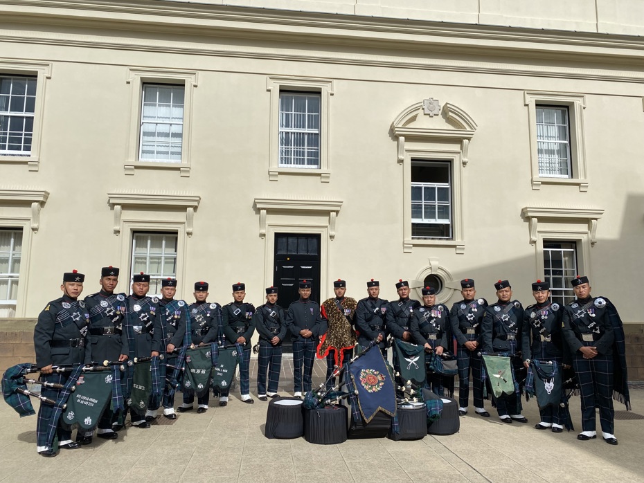 Pipes and Drums of the Royal Gurkha Rifles are part of the Massed Pipes and Drums at The Royal Edinburgh Military Tattoo in 2024